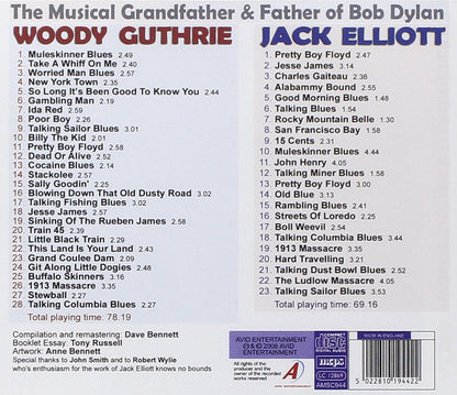 WOODY GUTHRIE & JACK ELLIOTT - The Musical Grandfather & Father Of Bob Dylan (2 CDs)