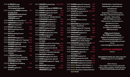 OTTO KLEMPERER: Warner Classics Remastered Edition - Vol. 1 (95 CDs - Orchestral Works)