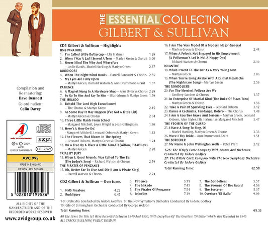 D'OYLY CARTE OPERA COMPANY - The Essential Collection - Gilbert & Sullivan: Highlights & Overtures (2 CDs)