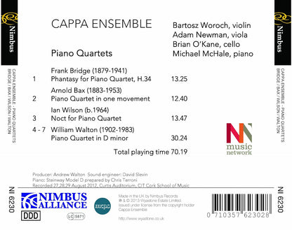 Bridge. Bax. Wilson & Walton: Piano Quartets - Cappa Ensemble