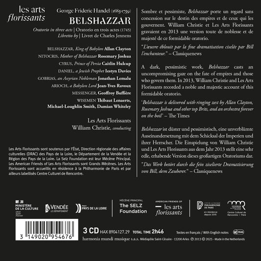 Handel: Belshazzar - Les Arts Florissants, William Christie (3 CDs)