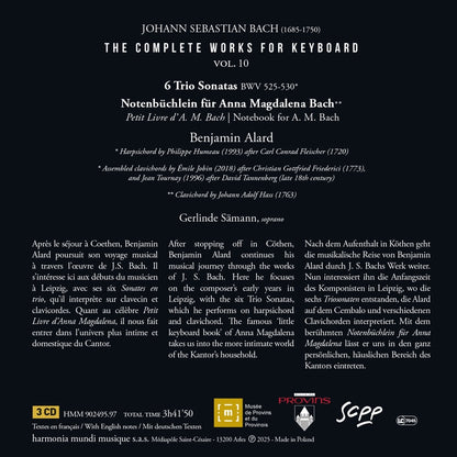 Bach: The Complete Works for Keyboard Vol. 10 (Trio Sonatas BWV 525-530 - Notebook for A.M. Bach) -Benjamin Alard, Gerlinde Sämann