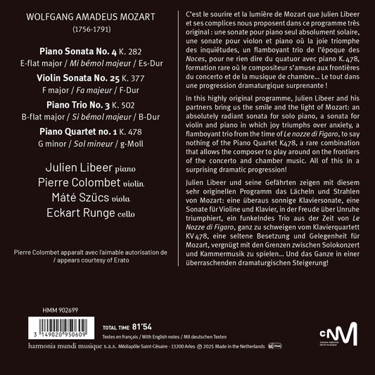 "Mozart 1, 2, 3, 4". Solo, duo, trio, quartet - Julien Libeer, Pierre Colombet, Eckart Runge, Máté Szücs