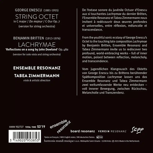 BRITTEN: Lachrymae; ENESCU: String Octet - Tabea Zimmermann, Ensemble Resonanz