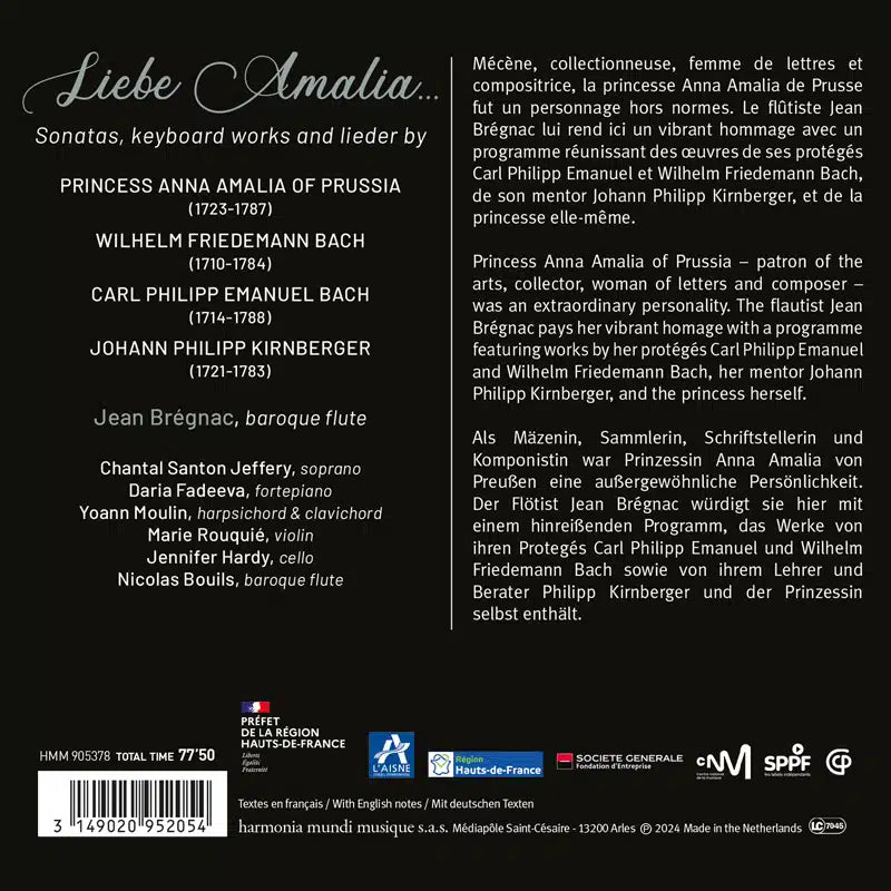 Liebe Amalia... Sonatas, keyboard works and lieder - Jean Brégnac & ensemble