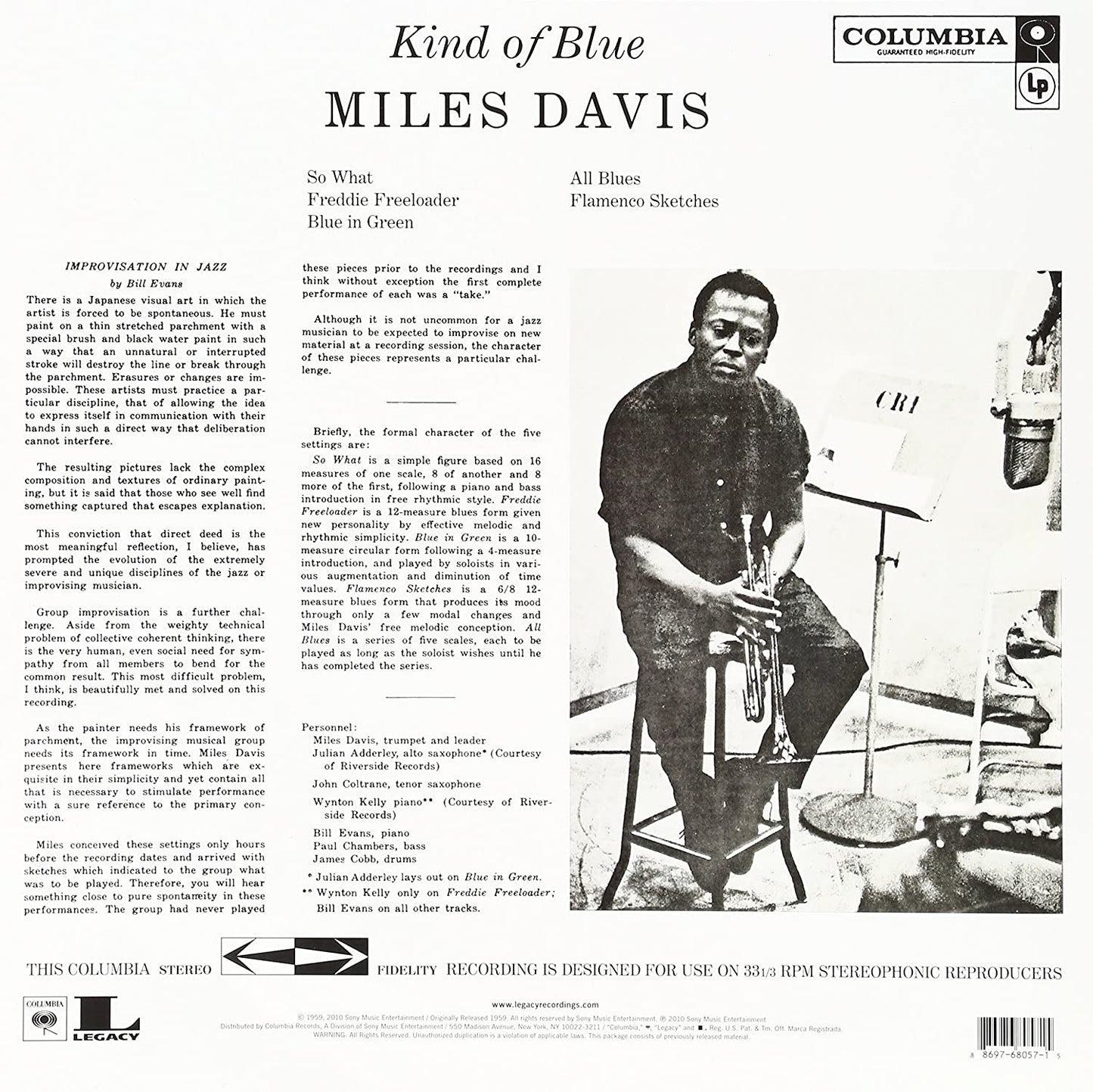 MILES DAVIS: KIND OF BLUE (180 GRAM VINYL LP)