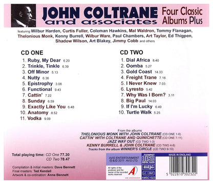 JOHN COLTRANE - Four Classic Albums Plus (Thelonious Monk With John Coltrane / Cattin' With Coltrane And Quinichette / Jazz Way Out / Kenny Burrell & John Coltrane)