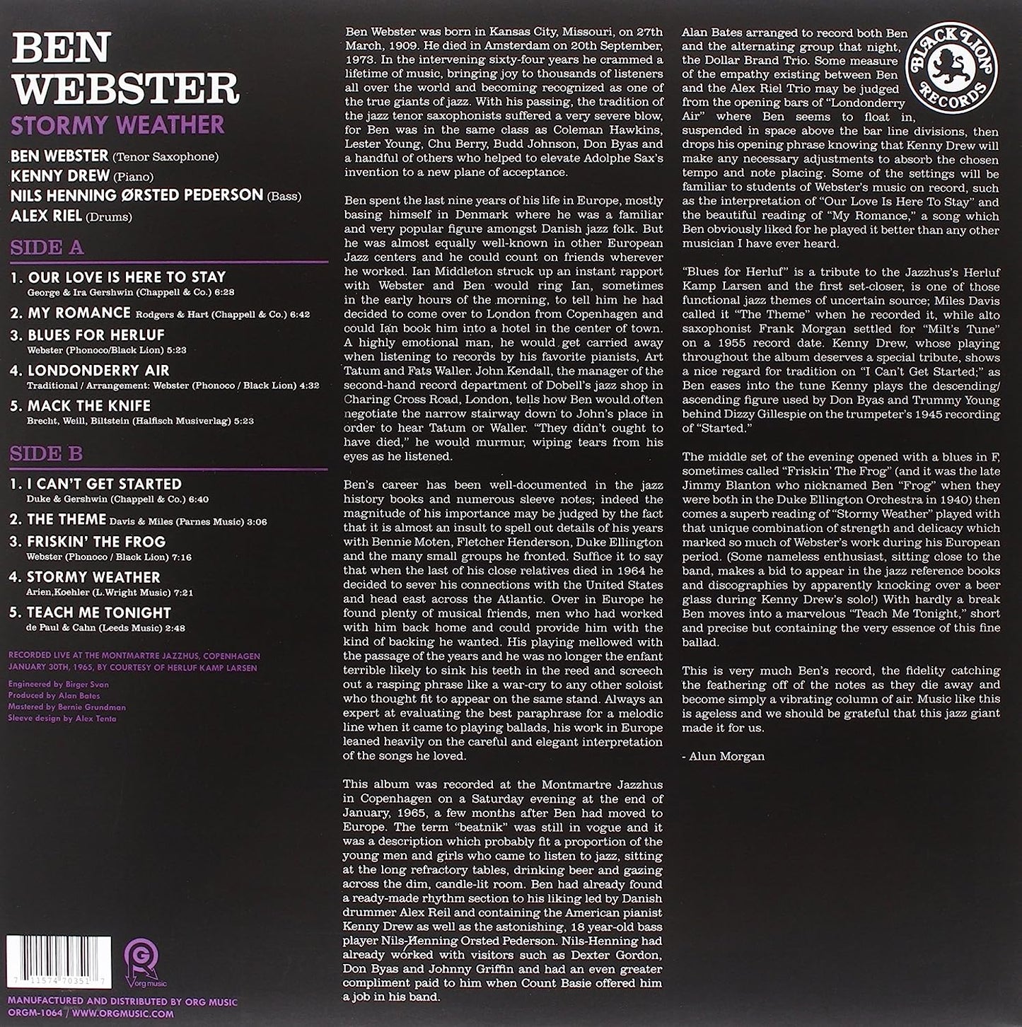 BEN WEBSTER: STORMY WEATHER (VINYL LP)