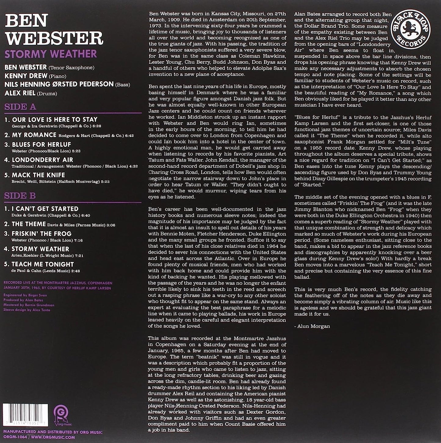 BEN WEBSTER STORMY WEATHER (VINYL LP) ClassicSelect World