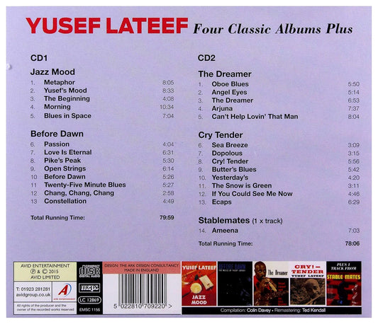 YUSEF LATEEF - Four Classic Albums Plus (Jazz Mood / Before Dawn / The Dreamer / Cry Tender)