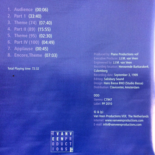 TEN HOLT: Canto Ostinato for Keyboards  - VAN VEEN & CO