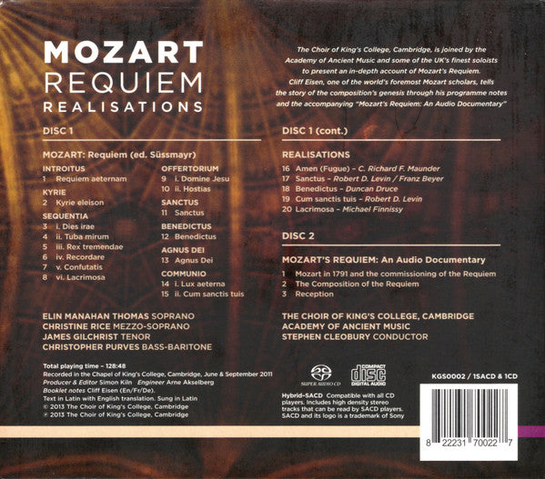MOZART: Requiem Realizations - King's College Choir, Stephen Cleobury