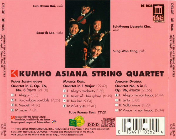 HAYDN, RAVEL & DVORÁK: String Quartets - Kumho Asiana String Quartet