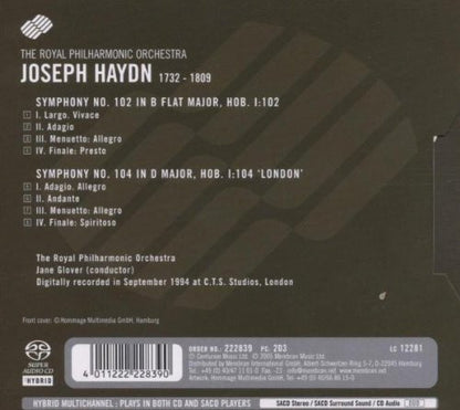 Haydn: Symphonies No. 102 & 104 "London" - Jane Glover, Royal Philharmonic Orchestra (Hybrid SACD)