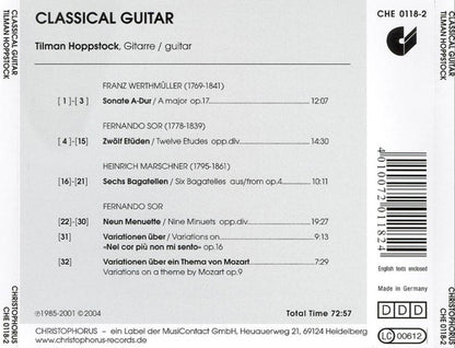 CLASSICAL GUITAR (WERTMULLER / SOR / MARSCHNER): TILLMAN HOPPSTOCK