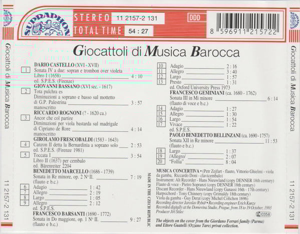 Giocattoli di Musica Barocca - Musica Concertiva