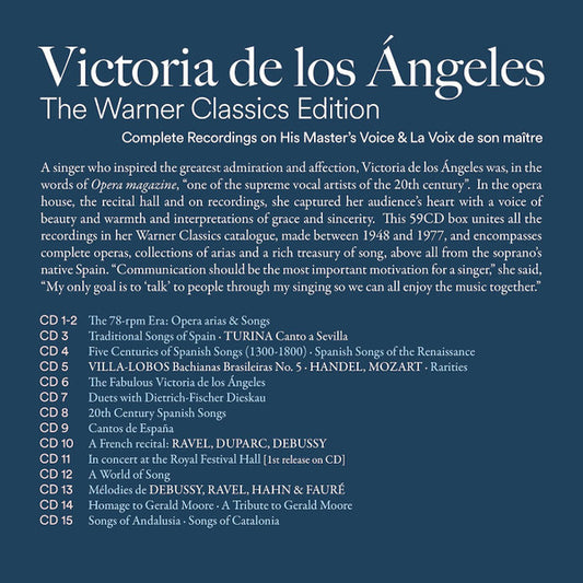VICTORIA DE LOS ANGELES: The Warner Edition - Complete HMV Recordings (59 CDS)