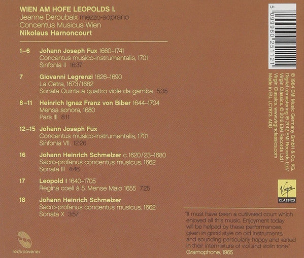 Vienna at the Court of Leopold I - Nikolaus Harnoncourt, Concentus Musicus Wien