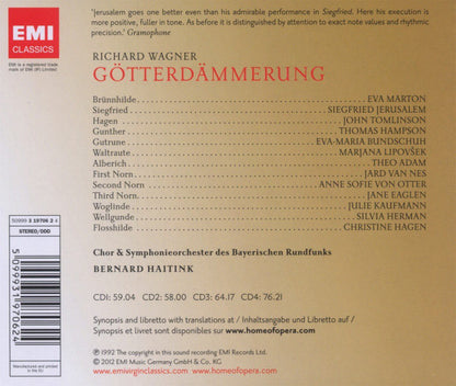 WAGNER: GOTTERDAMMERUNG - HAITINK, BAYERN RUNDFUNK SYMPHONIE ORCHESTER (4 CDS)