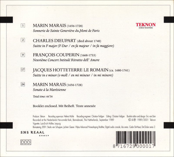 French Music, 18th Century (MARAIS/HOTTETERRE/COUPERIN) - Wispelwey/Byslma/Asperen, van/Miessen