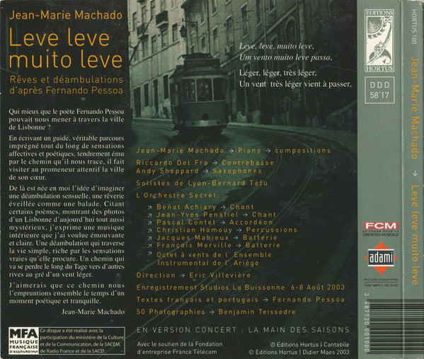 MACHADO: Leve Leve muito leve - Jean-Marie Machado, Andy Sheppard, Riccardo del Fra, The Secret Orchestra