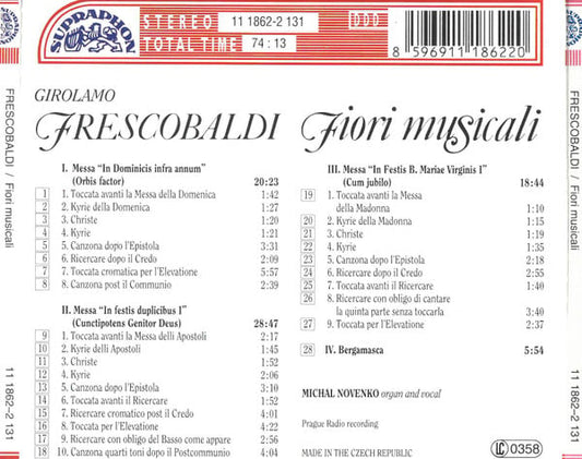 FRESCOBALDI: Baroque Organs - Fiori Musicale, Michal Novenko