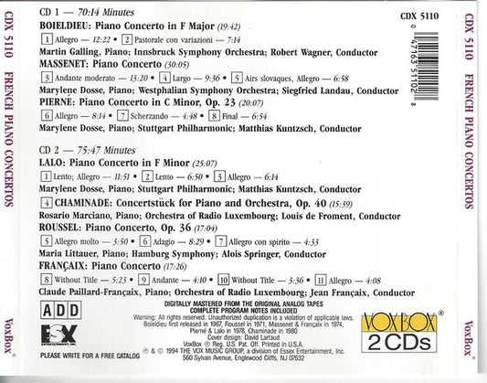 FRENCH PIANO CONCERTOS (2 CDS)