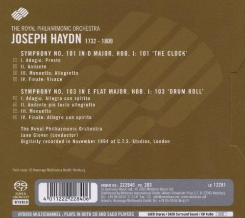 Haydn: Symphonies No. 101 "The Clock" & 103 "Drum Roll" - Jane Glover, Royal Philharmonic (Hybrid SACD)