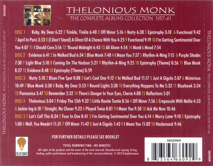 THELONIOUS MONK: The Complete Albums Collection 1957 - 1961 (5 CDS)