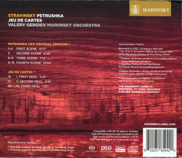 Stravinsky: Petrushka, Jeu De Cartes - VALERY GERGIEV / MARIINSKY ORCHESTRA