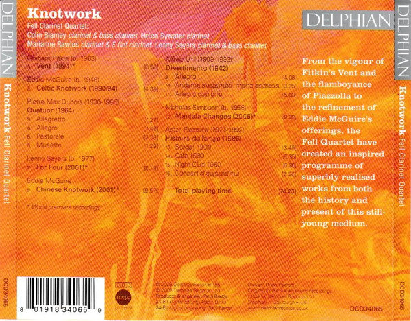 KNOTWORK (Works by Fitkin, McGuire, Dubois, Sayers, Uhl, Piazzolla) - Fell Clarinet Quartet