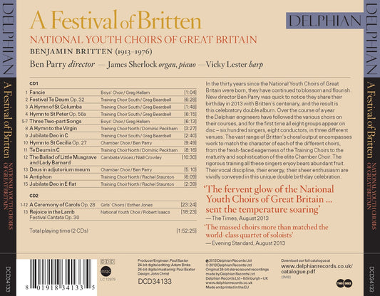 Britten: A Festival Of Britten - National Youth Choirs of Great Britain (2 CDs)