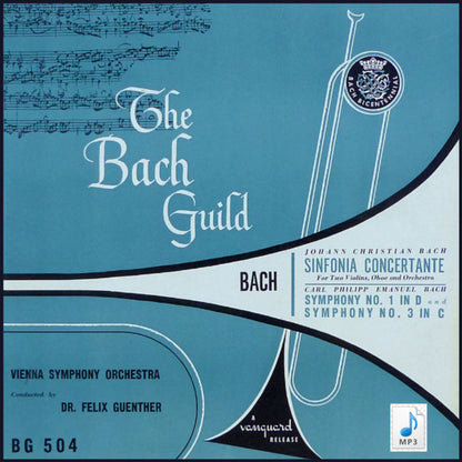 J.C. BACH: Sinfonia Concertante for Two Violins, Oboe and Orchestra; C.P.E. Bach: 2 Sinfonias - Vienna Symphony Orchestra, Dr. Felix Guenther (DIGITAL DOWNLOAD)