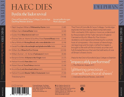 Haec Dies: Byrd & The Tudor Revival - Choir Of Gonville And Caius College, Cambridge