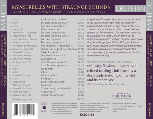 Mynstrelles with Straunge Sounds: The Earliest Consort Music for Viols - Rose Consort Of Viols, Clare Wilkinson