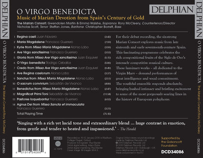 O Virgo Benedicta: Music of Marian Devotion from Spain’s Century of Gold - The Marian Consort, Rory McCleery