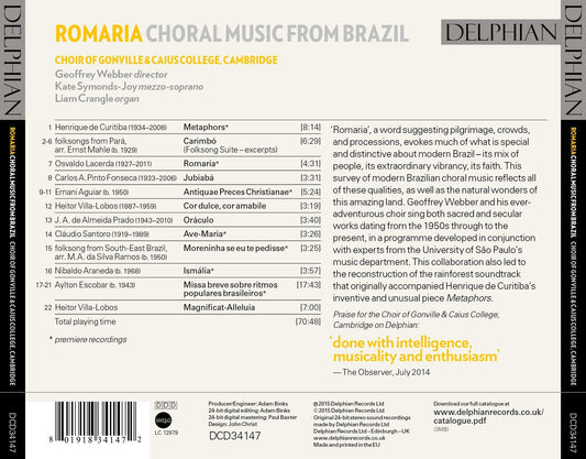 Romaria: Choral Music From Brazil - Choir Of Gonville & Caius College, Cambridge, Geoffrey Webber