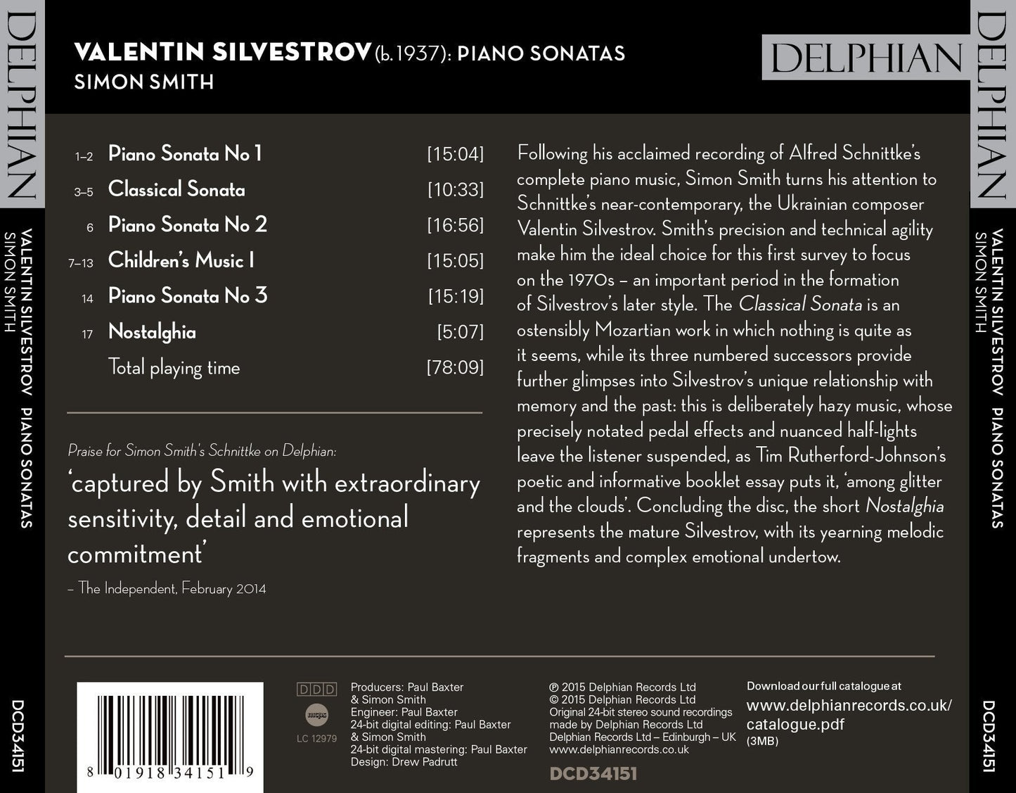 Silvestrov: Piano Sonatas - Simon Smith