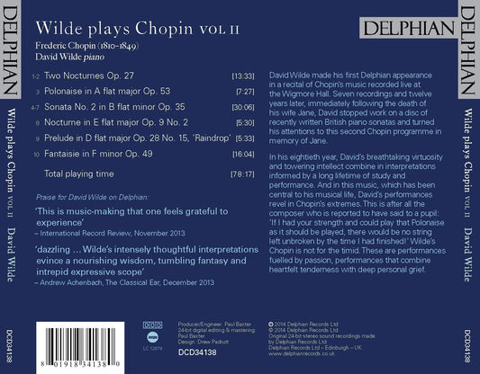 Chopin: Wilde Plays Chopin, Vol II - David Wilde
