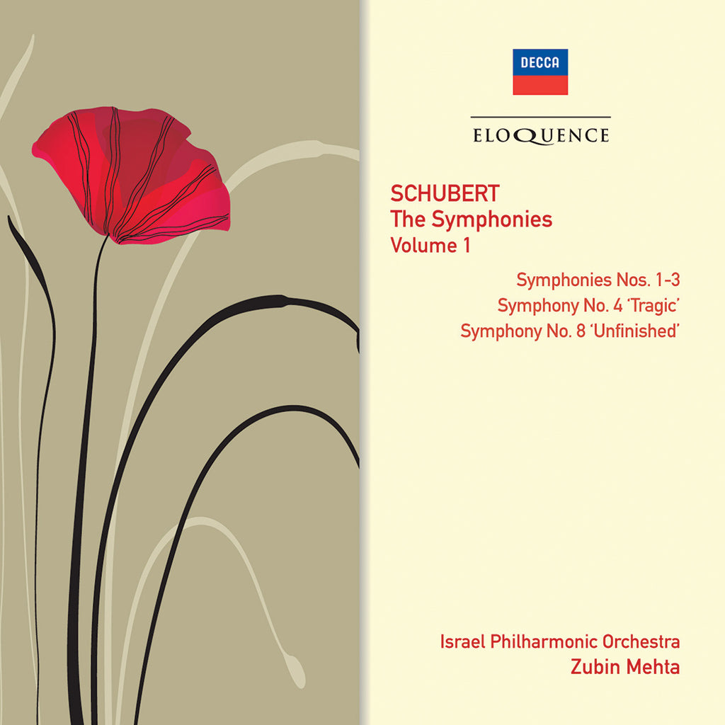SCHUBERT: Symphonies, Vol. 1: Nos. 1-4 & 8 - Israel Philharmonic Orchestra, Zubin Mehta (2 CDs)