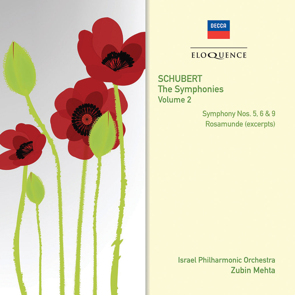 SCHUBERT: Symphonies, Vol. 2: Nos. 5, 6 & 9, Rosamunde (excerpts) - Israel Philharmonic Orchestra, Zubin Mehta (2 CDs)