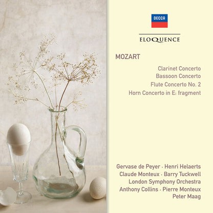 MOZART: Clarinet Concerto; Bassoon Concerto; Flute Concerto No. 2; Horn Concerto (fragment) - de Peyer; Helaerts; Monteux; Tuckwell; London Symphony Orchestra