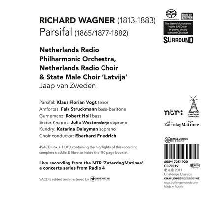 WAGNER: PARSIFAL - JAAP VAN ZWEDEN, NETHERLANDS RADIO PHILHARMONIC (4 HYBRID SACDS + BONUS DVD)