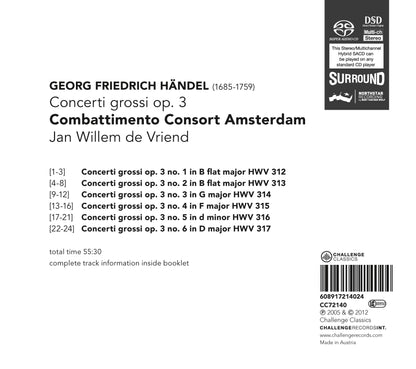 HANDEL: CONCERTI GROSSI, OPUS 3 - COMBATTIMENTO CONSORT AMSTERDAM (HYBRID SACD)