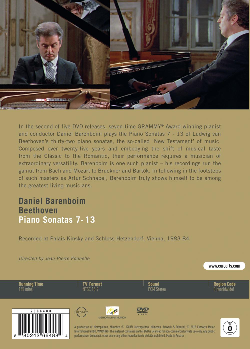 BEETHOVEN: Piano Sonatas, Vol. 2 Nos. 7-13 - Daniel Barenboim (DVD)