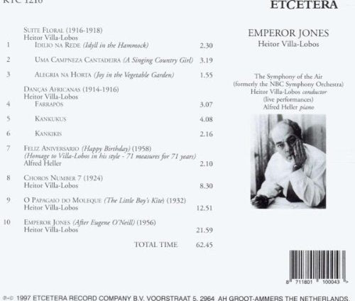 Villa-Lobos: Emperor Jones - Symphony of the Air, Heitor Villa-Lobos, Alfred Heller