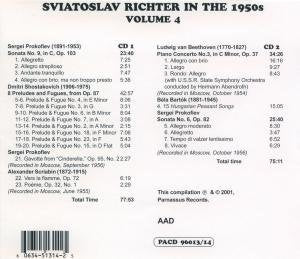 RICHTER IN THE 1950'S - VOLUME 4 (2 CDS)
