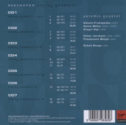 BEETHOVEN: COMPLETE STRING QUARTETS - Artemis String Quartet (7 CDs)