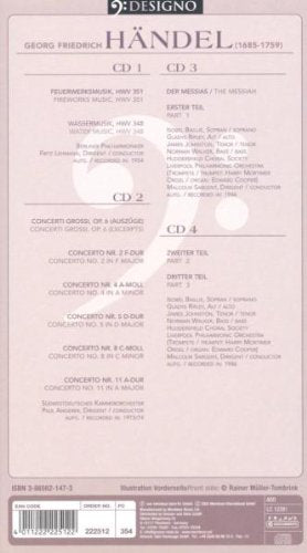 HANDEL: Concerti, Water Music, Messiah (4 CDs)