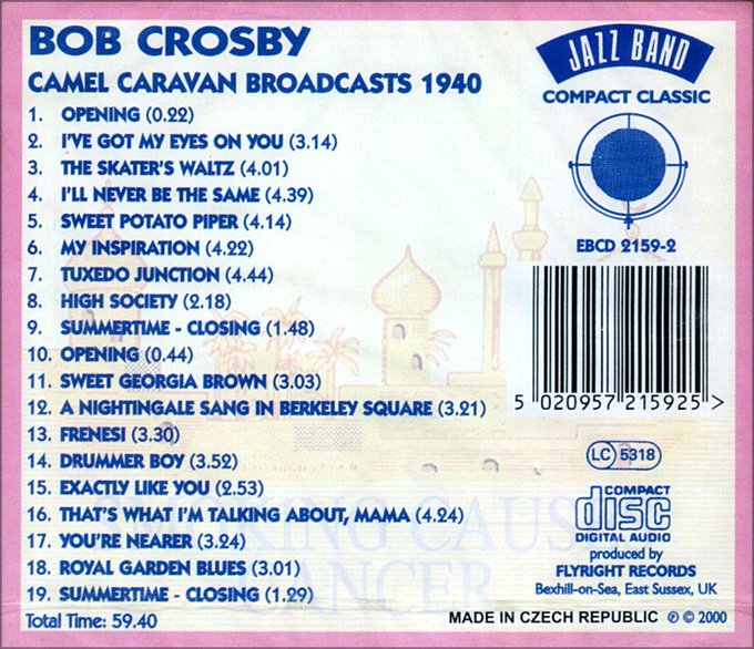 BOB CROSBY: Camel Caravan Broadcasts 1940 feat. Mildred Bailey & Muggsy Spanier